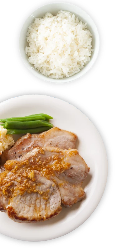 白米と生姜焼き