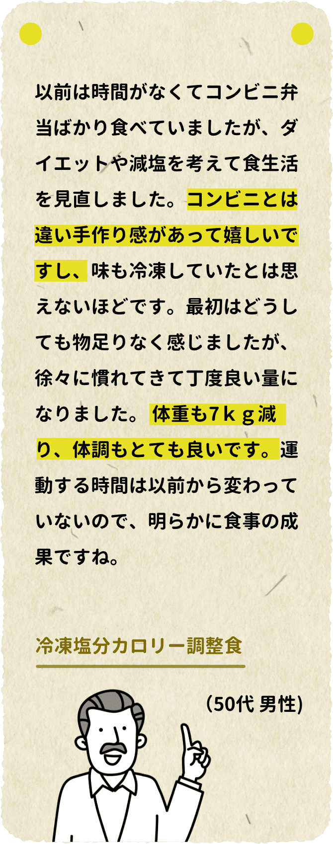 お客様の声50代男性